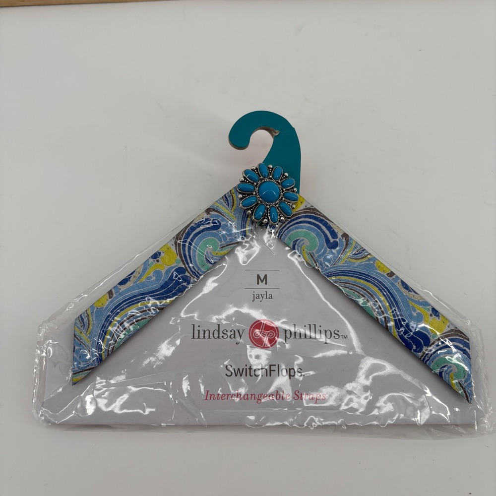 Lindsay Phillips Jayla Interchangeable Straps Women Sz M Blue Paisley Turquoise